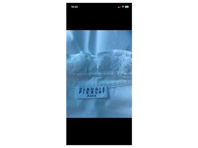 Claudie Pierlot Blusa de algodón blanca con encaje Blanco - vista 11
