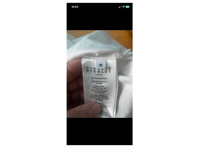 Claudie Pierlot Blusa de algodón blanca con encaje Blanco - vista 12