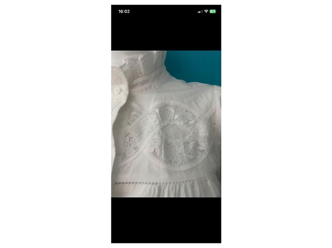 Claudie Pierlot Blusa de algodón blanca con encaje Blanco - vista 8