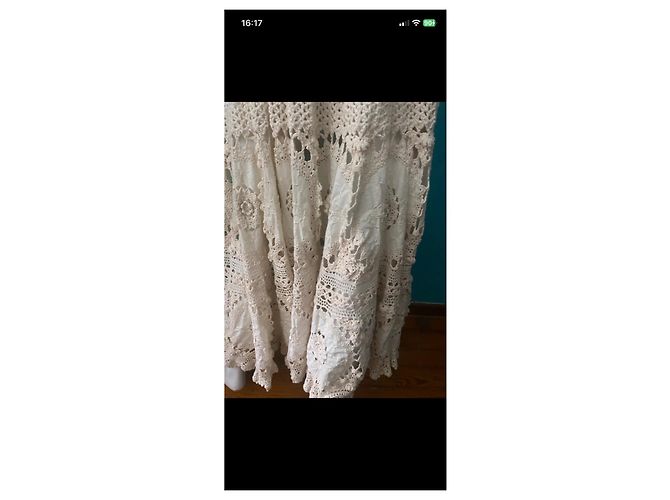 Falda larga de crochet beige Kenzo - vista 2