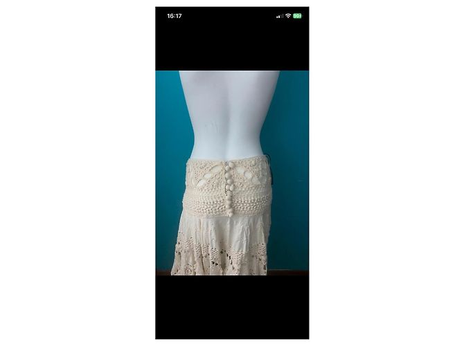 Falda larga de crochet beige Kenzo - vista 3