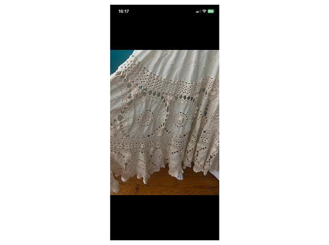 Falda larga de crochet beige Kenzo - vista 5