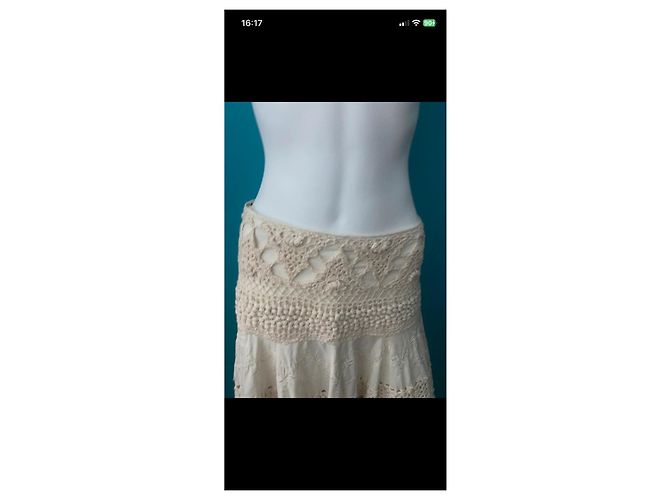 Falda larga de crochet beige Kenzo - vista 6