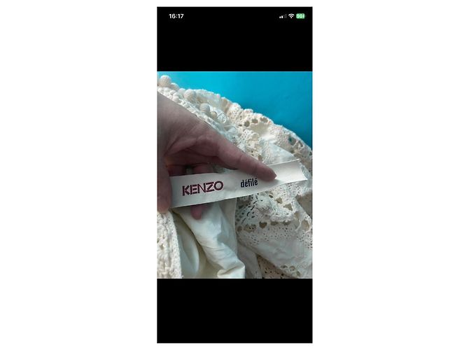 Falda larga de crochet beige Kenzo - vista 7