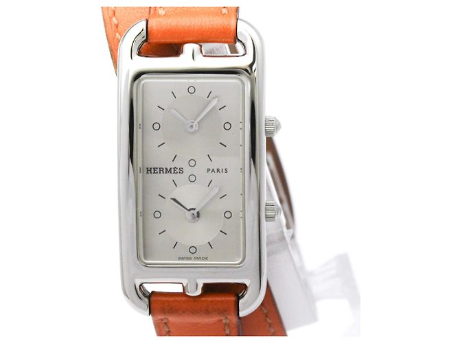 Hermès Hermes Cape Cod Double Tour Quartz Stainless Steel and Leather 20 - vista 4