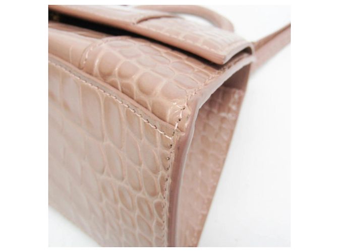 Balenciaga Hourglass Crocodile Embossed Medium Rosa - vista 7