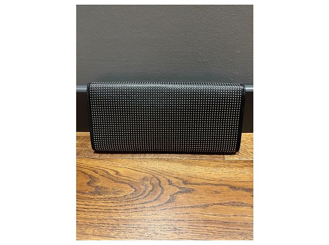 Clutch in pelle borchiata nera Saint Laurent Nero - vista 2