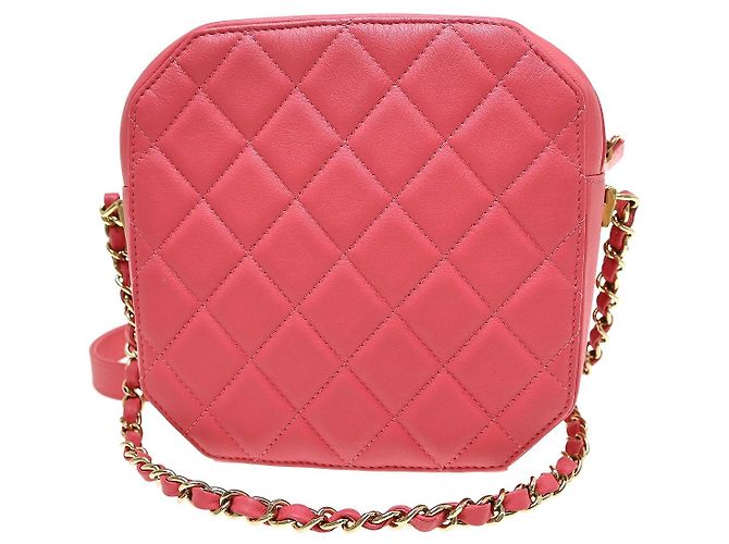Chanel Timeless CC Octagon Camera Case Quilted Lambskin Mini Rosa - vista 2