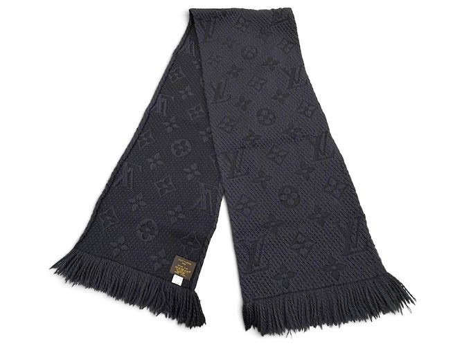 Stola Louis Vuitton in lana e seta grigio scuro Grigio antracite - vista 3