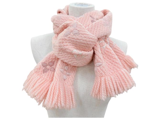 Stola Louis Vuitton in lana e seta rosa - vista 3