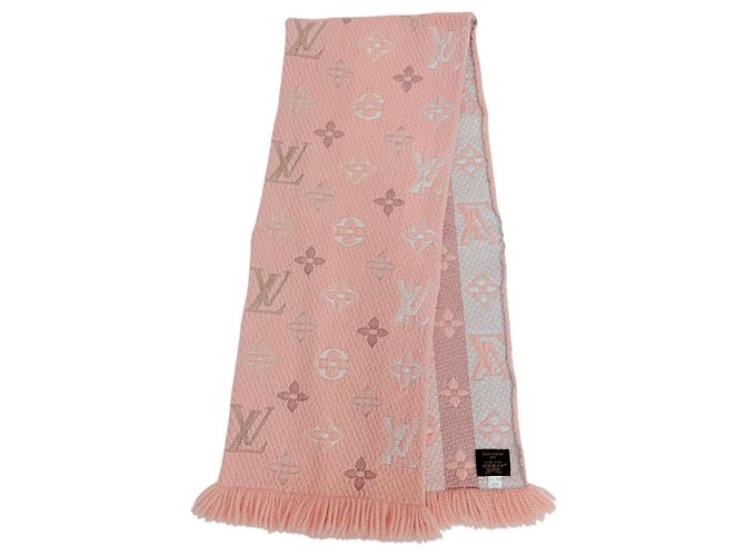 Stola Louis Vuitton in lana e seta rosa - vista 4