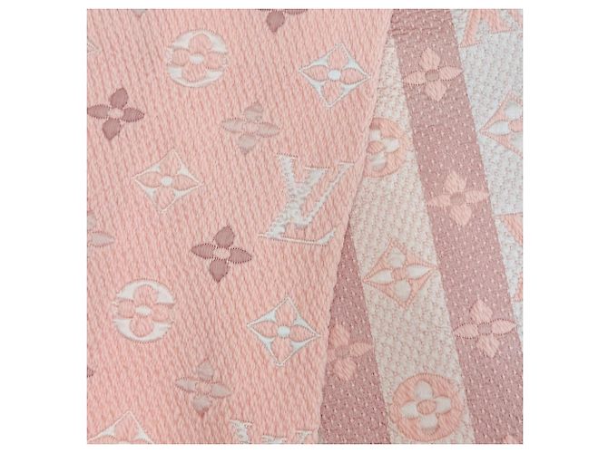 Stola Louis Vuitton in lana e seta rosa - vista 5