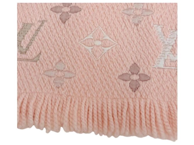 Stola Louis Vuitton in lana e seta rosa - vista 6