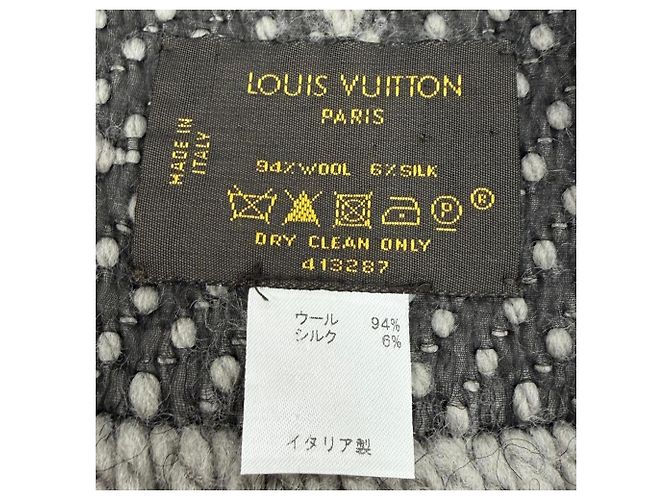 Stola Louis Vuitton Logomania Monogram in lana e seta - vista 7
