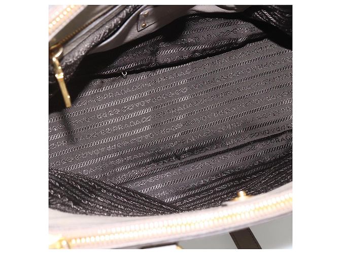 PRADA Hand Bag Leather 2way Gray Gold - vista 11