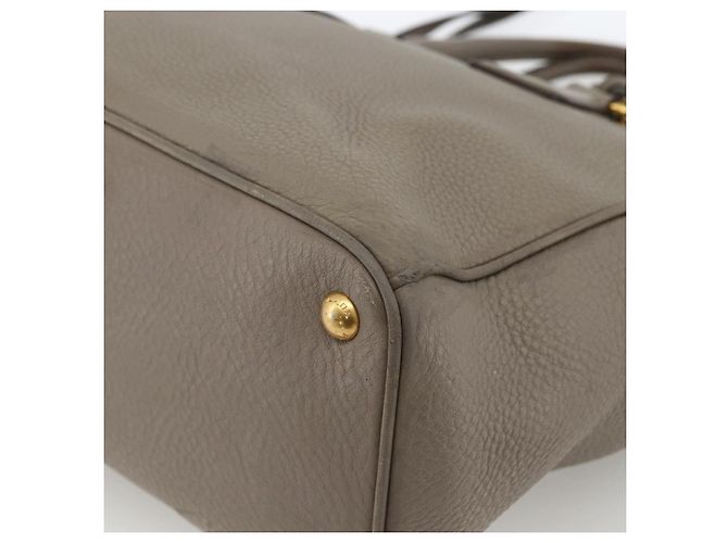 PRADA Hand Bag Leather 2way Gray Gold - vista 15