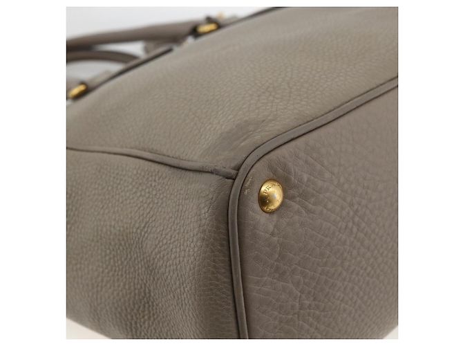 PRADA Hand Bag Leather 2way Gray Gold - vista 16