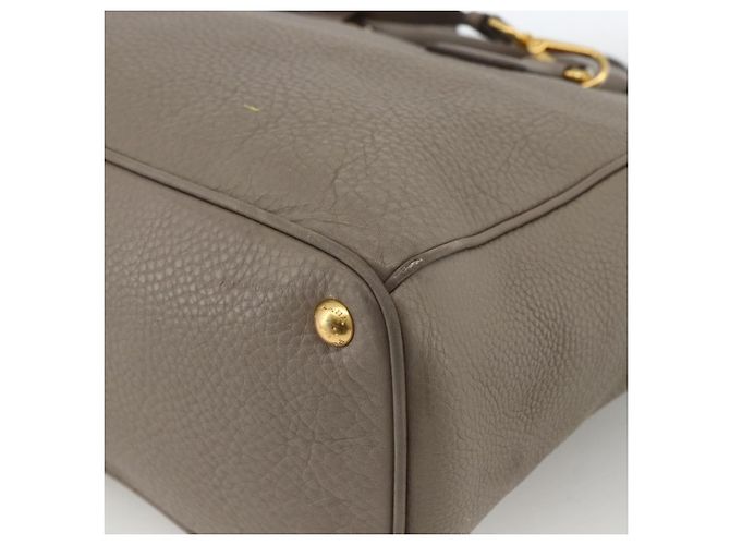 PRADA Hand Bag Leather 2way Gray Gold - vista 17