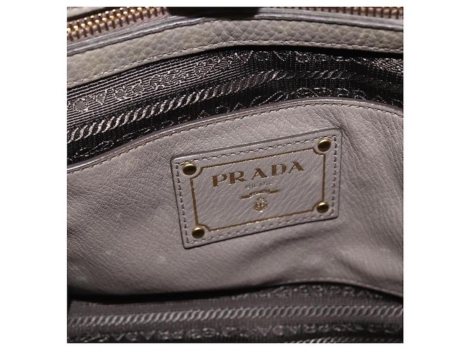 PRADA Hand Bag Leather 2way Gray Gold - vista 21