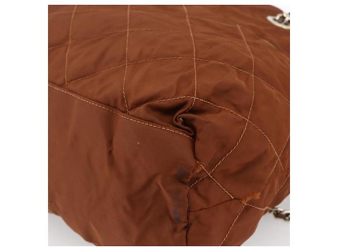 PRADA Chain Shoulder Bag Nylon Brown Gold - vista 15