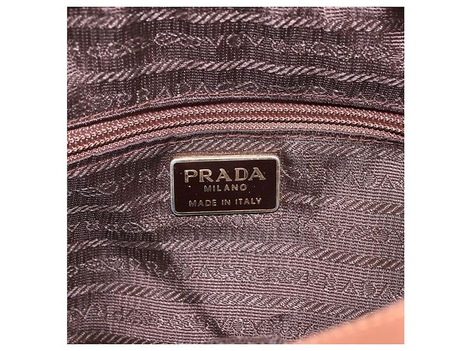 PRADA Chain Shoulder Bag Nylon Brown Gold - vista 18