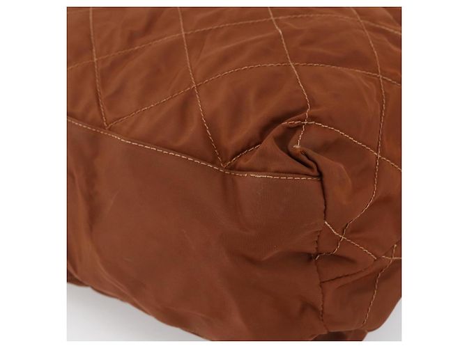 PRADA Chain Shoulder Bag Nylon Brown Gold - vista 9