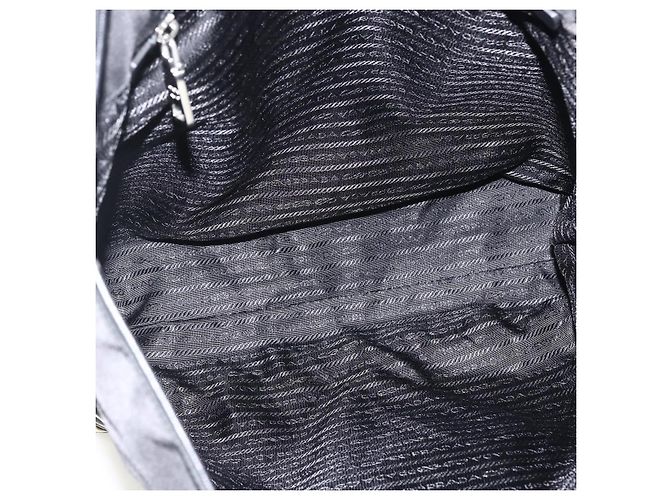 PRADA Tote Bag Nylon Black Silver - vista 11