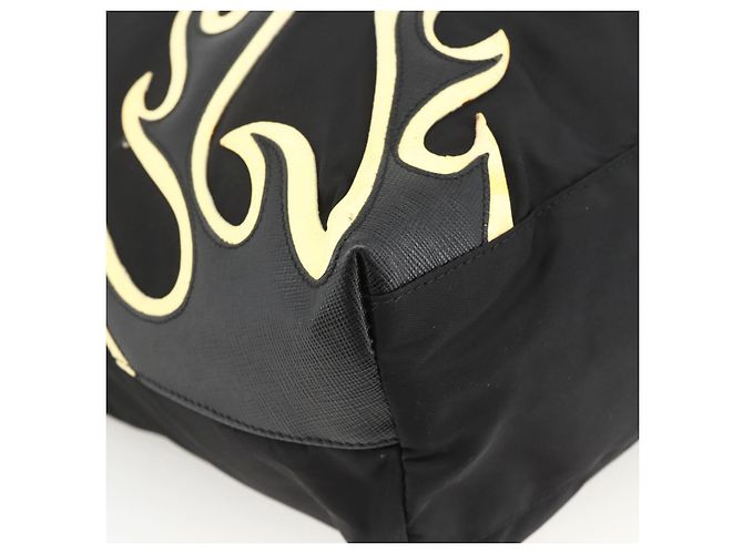 PRADA Tote Bag Nylon Black Silver - vista 14