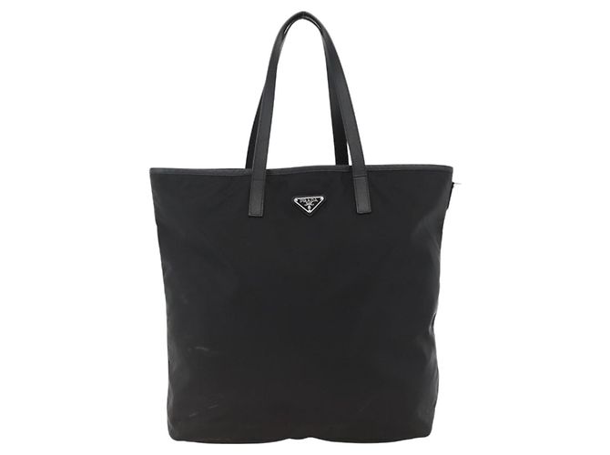PRADA Tote Bag Nylon Black Silver - vista 2