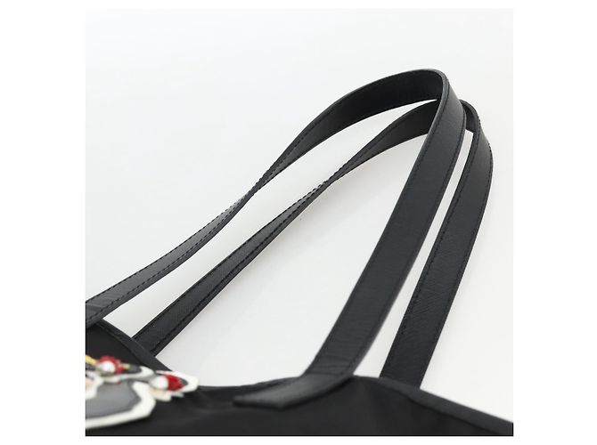 PRADA Tote Bag Nylon Black Silver - vista 8