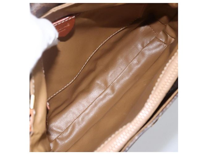 Céline CELINE Macadam Canvas Shoulder Bag PVC Leather Brown Gold - vista 10