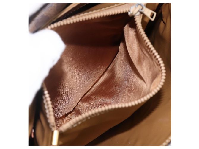 Céline CELINE Macadam Canvas Shoulder Bag PVC Leather Brown Gold - vista 11