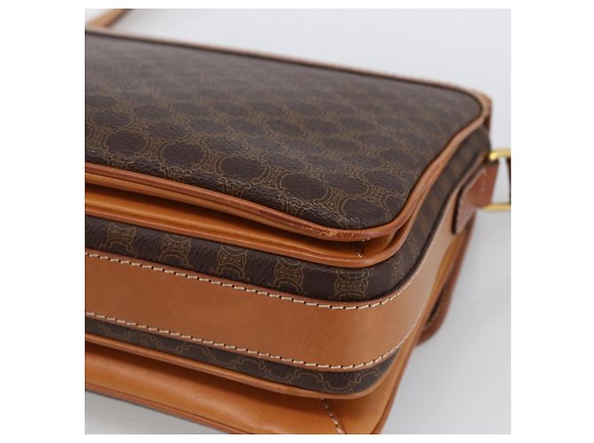 Céline CELINE Macadam Canvas Shoulder Bag PVC Leather Brown Gold - vista 15