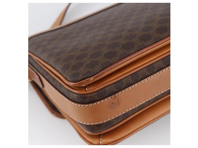 Céline CELINE Macadam Canvas Shoulder Bag PVC Leather Brown Gold - vista 16