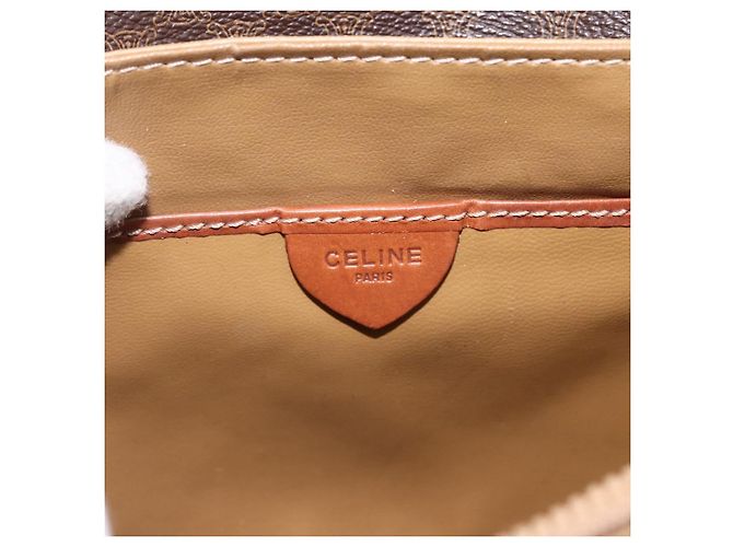 Céline CELINE Macadam Canvas Shoulder Bag PVC Leather Brown Gold - vista 19
