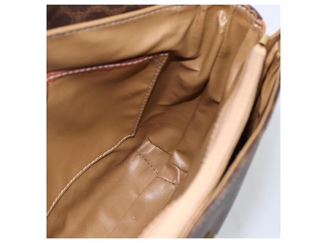 Céline CELINE Macadam Canvas Shoulder Bag PVC Leather Brown Gold - vista 20