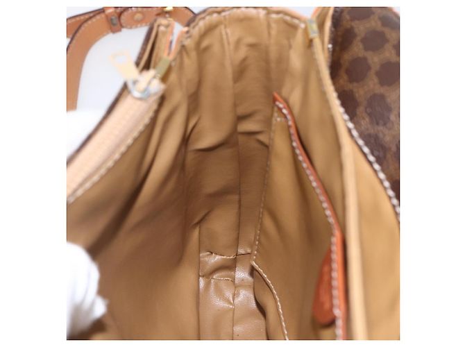 Céline CELINE Macadam Canvas Shoulder Bag PVC Leather Brown Gold - vista 21