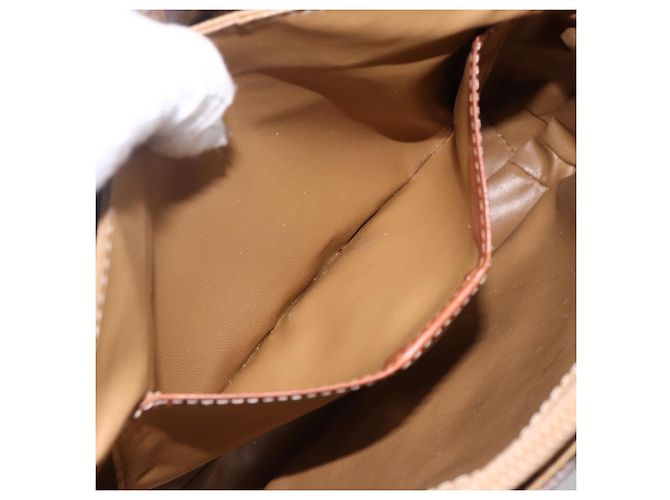 Céline CELINE Macadam Canvas Shoulder Bag PVC Leather Brown Gold - vista 22