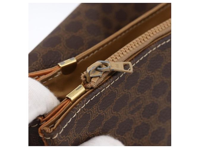 Céline CELINE Macadam Canvas Shoulder Bag PVC Leather Brown Gold - vista 24