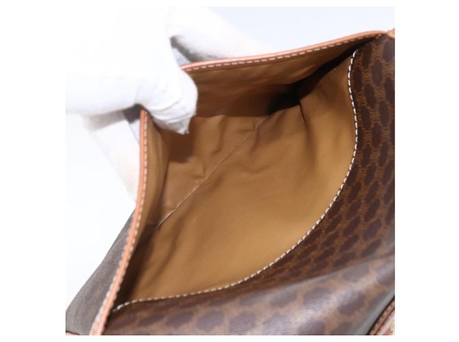 Céline CELINE Macadam Canvas Shoulder Bag PVC Leather Brown Gold - vista 26
