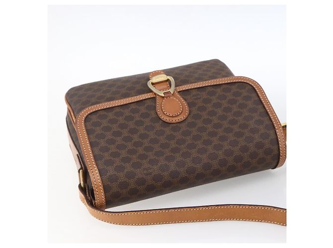 Céline CELINE Macadam Canvas Shoulder Bag PVC Leather Brown Gold - vista 6