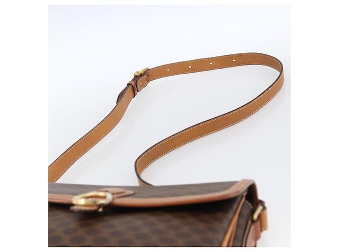 Céline CELINE Macadam Canvas Shoulder Bag PVC Leather Brown Gold - vista 8