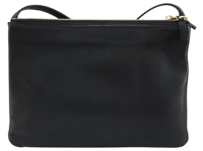 Céline CELINE Trio Shoulder Bag Cuir Noir Or - vue 3