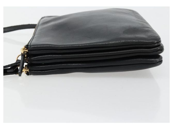 Céline CELINE Trio Shoulder Bag Cuir Noir Or - vue 5