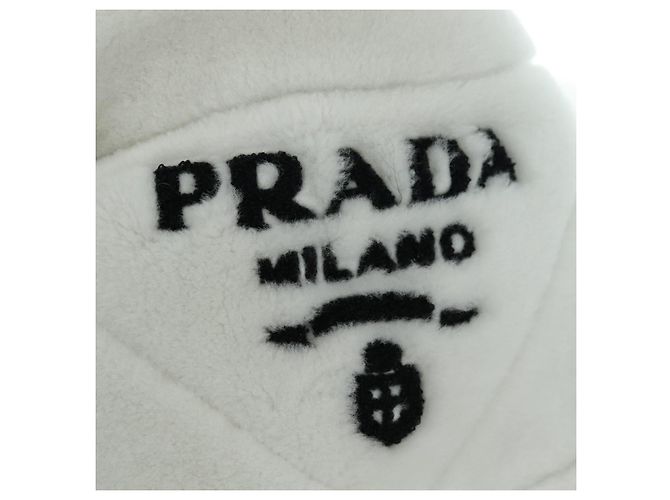 PRADA Bolsa Tote em Tosquia Mouton White Silver - vista 14