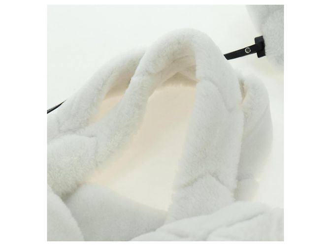 PRADA Bolsa Tote em Tosquia Mouton White Silver - vista 8