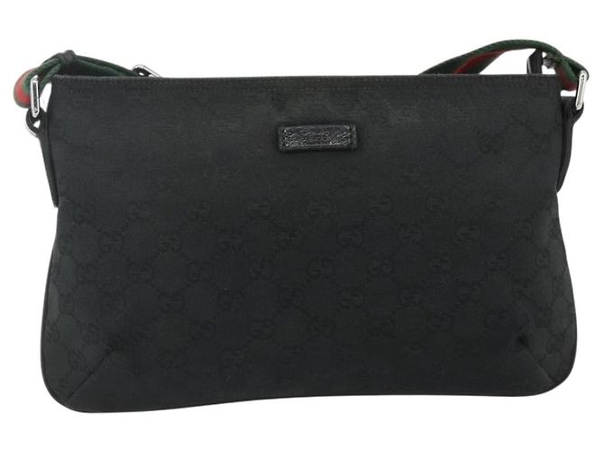 GUCCI Web Sherry Line GG Canvas Shoulder Bag Black Red Green 189749 - vista 2