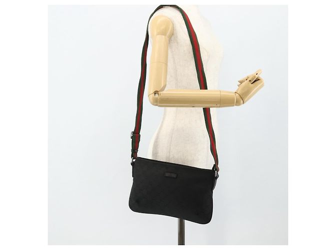GUCCI Web Sherry Line GG Canvas Shoulder Bag Black Red Green 189749 - vista 23