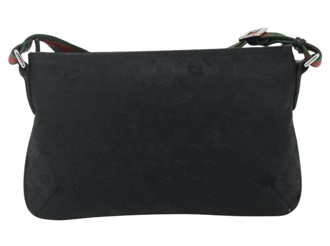 GUCCI Web Sherry Line GG Canvas Shoulder Bag Black Red Green 189749 - vista 3