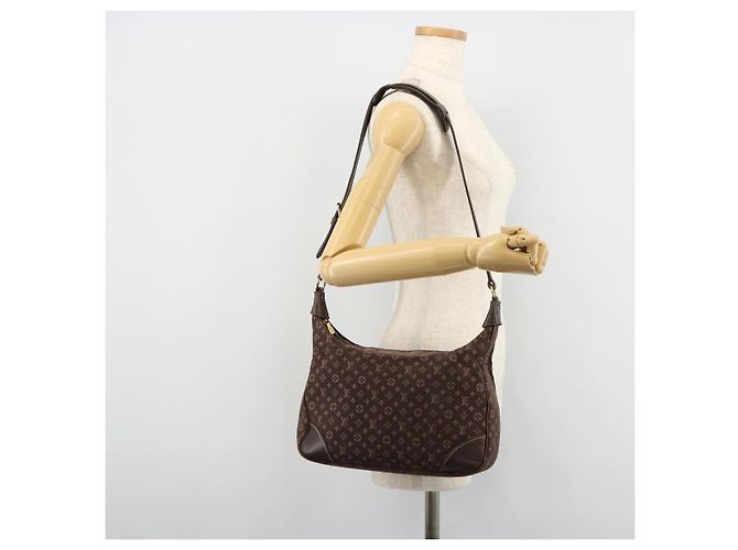 LOUIS VUITTON Monogram Mini Lin Boulogne Bag Brown Ebene M95225 LV - vista 22